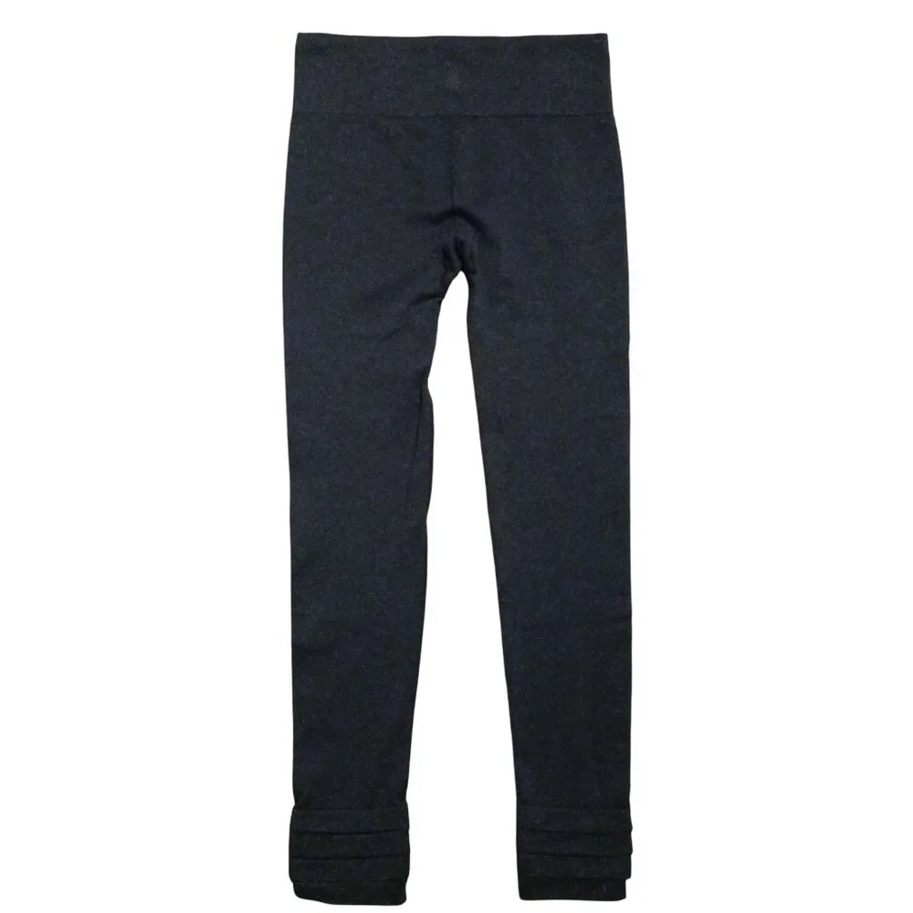 Athleta Women's Black Nylon Spandex Leggings Ruffled‎ Ankle Detail Size S